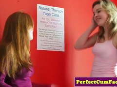 Naturist yoga threesome