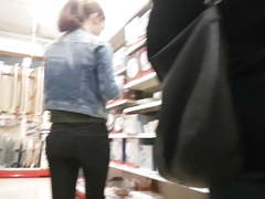 Tight teen ass in jeans shopping