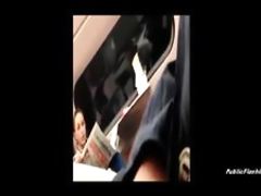 Tricky dick flash in public train to MILF who watching PublicFlashing.me