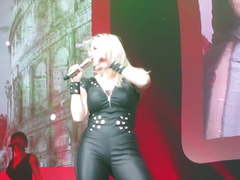 Beatrice Egli Black Latex Dress Shakes Big Ass On Stage